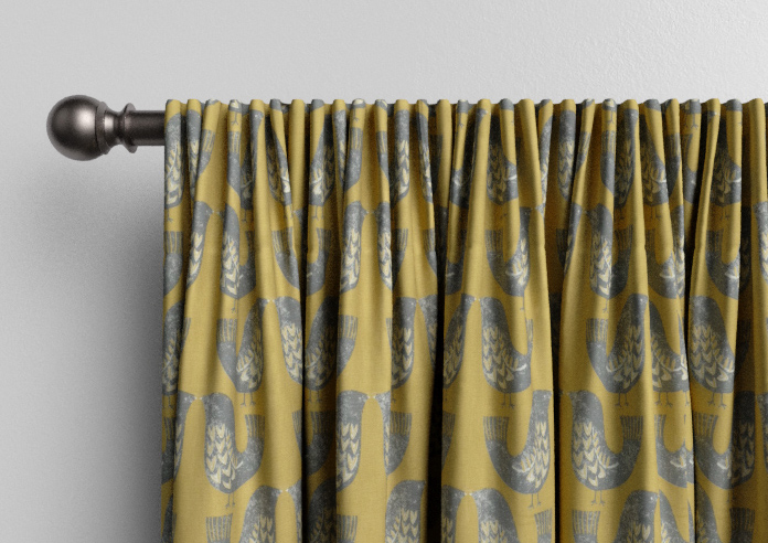 Scandi Birds, Mustard - Made to Measure Curtains - Image 9